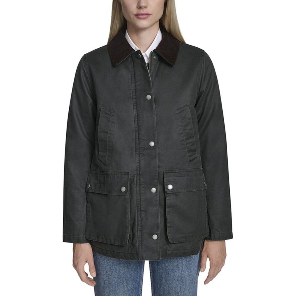 Cole Haan Womens  Waxed Cotton Hunter Jacket, Green - Small EUC